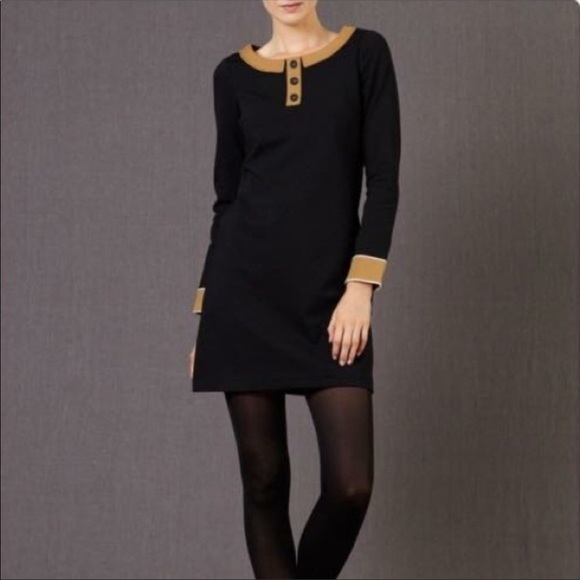 Boden Mod Retro Contrast Shift Dress Long Sleeve 6 - Picture 7 of 7